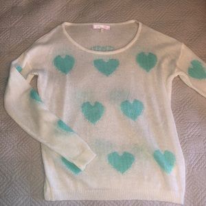 Extremely soft blue heart sweater